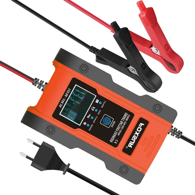 Chargeur De Batterie Auto Voiture Moto 12V Automatique Intelligent Professionnel