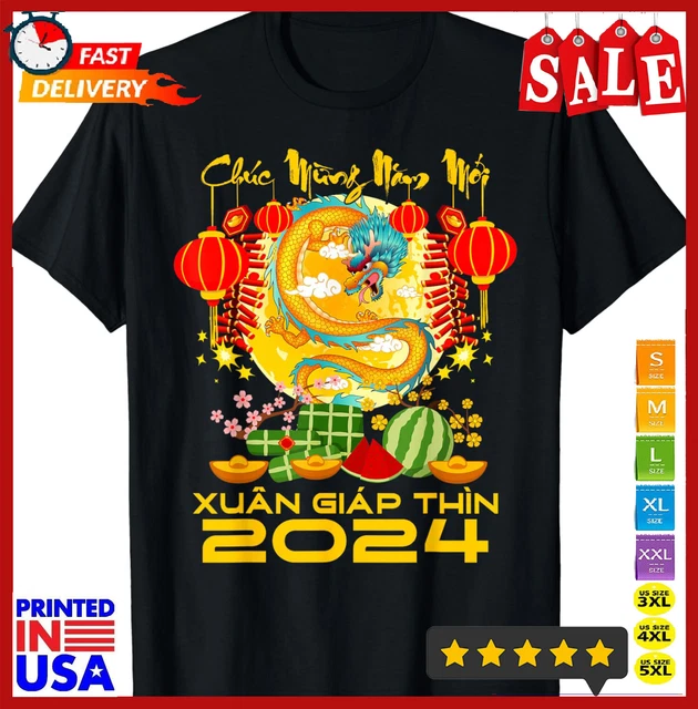 CHUC MUNG NAM Moi 2024 Xuan Giap Thin Dragon Happy Tet 2024 TShirt 6.