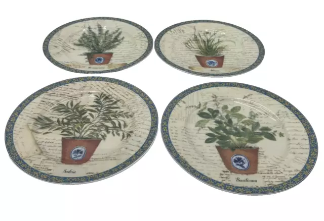 Email de Limoges plates 1855 Godinger Herb Salad/Dessert plates 7.5"  Set of 4