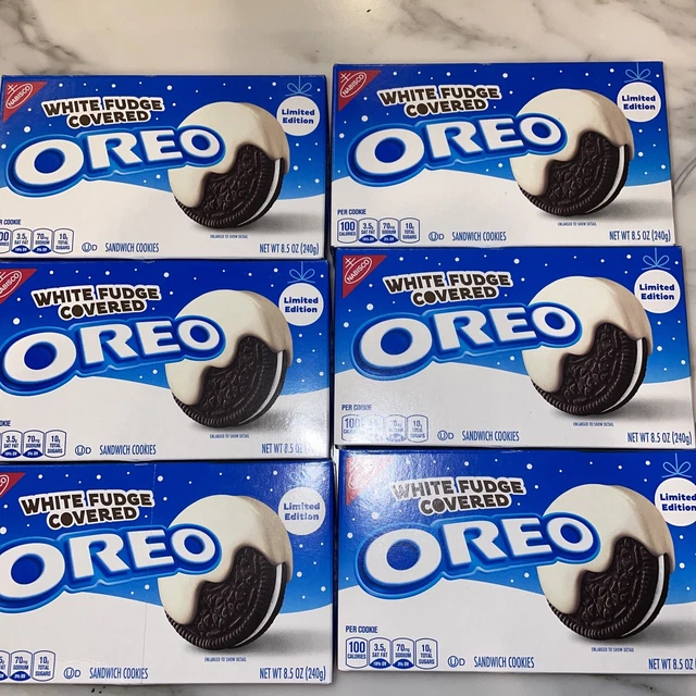 6 BOXES OREO White Fudge Covered Chocolate Sandwich Cookies LIMITED Exp