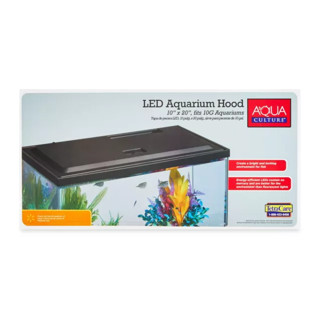 Lightweight LED 10 Gallon Fish Tank Low-profile Hood Aquarium