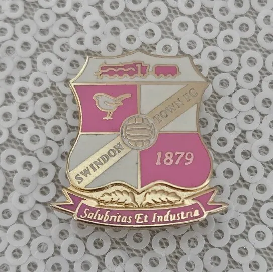 Swindon Town White & Pink Pin Badge