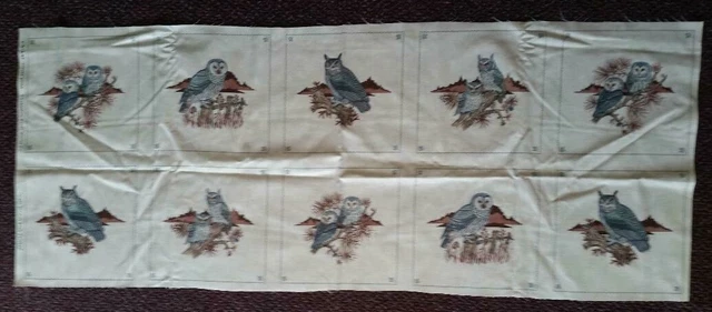 Owls Picture Book Patches Fabric Panel ~ Cranston ~ Ten 8" x 8" Squares