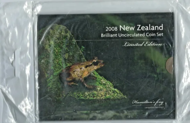 New Zealand - 2008 - Brilliant Uncirculated Coin Set- Hamilton's Frog