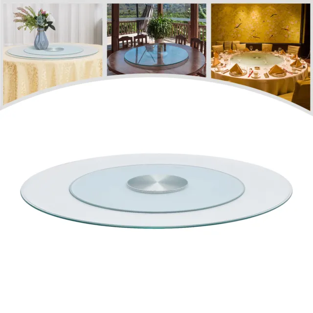 27.56" Glass Round Lazy Susan Turntable Dining Table Centerpiece Large Tabletop