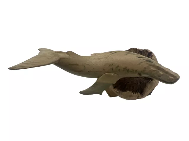 Hand Carved Wooden Humpback Whale Figure Statue Very Unique Burl Wood