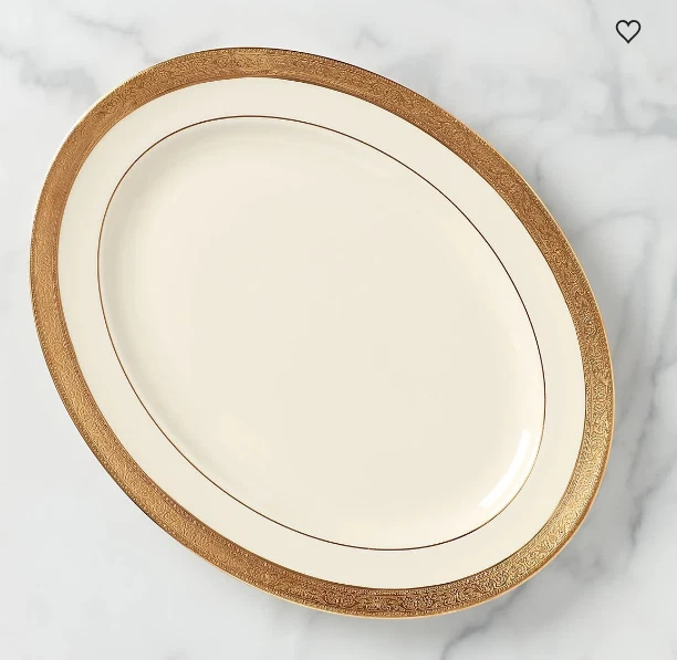 Lenox Westchester 13" Oval 24k Gold Platter G3321