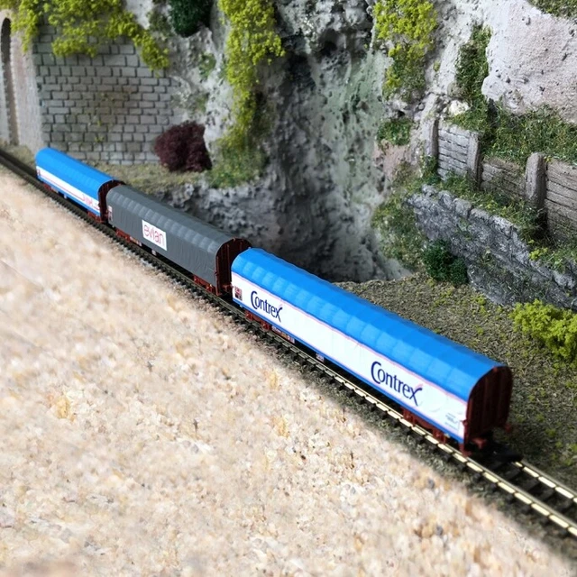 Roco Set de 2 Wagons à Bâche Coulissante de l' Ermewa - Gris (76039) | Achetez sur