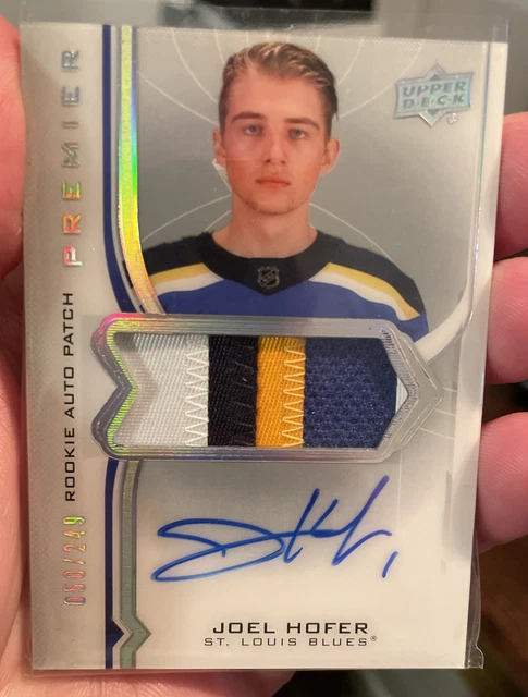 Joel Hofer 2020-21 Upper Deck Premier Rpa Rookie Patch On Card Auto Rc /249 Nhl