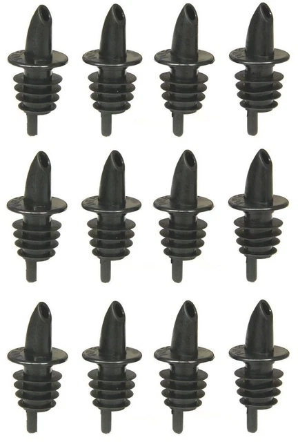 Tablecraft Free Flow Pourers, Black, 12-Pack