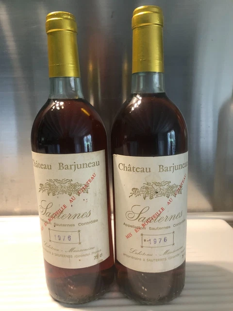 Sauternes : 2 bouteilles Château Barjuneau 1976