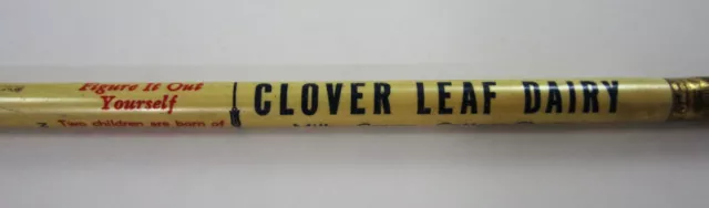 Vintage Clover Leaf Creamery Dairy Advertising Pencil Minneapolis MN 1930-50s