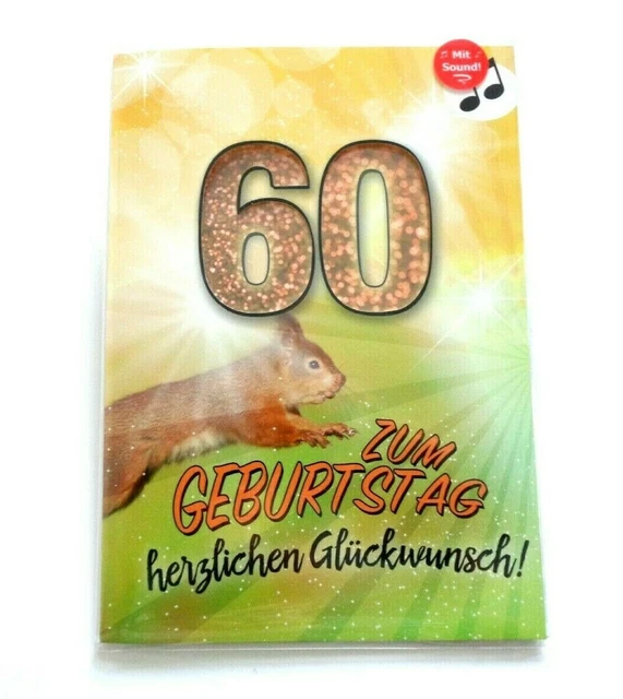 SOUNDKARTE MUSIKKARTE A5 Glückwunschkarte 60 Geburtstag ZUM GEBURTSTAG