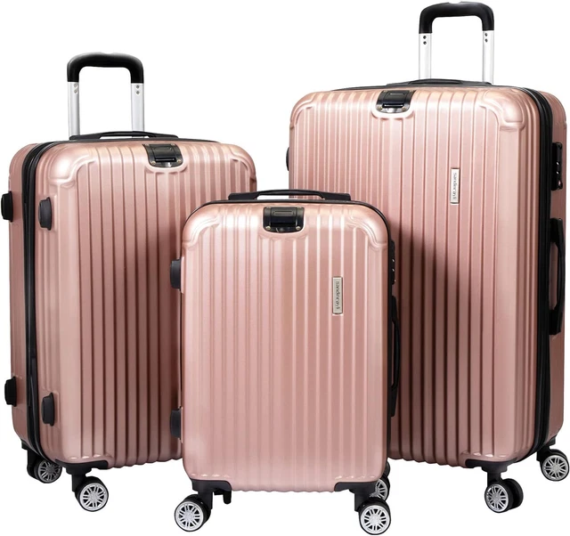 3 Piece Luggage Set Hardshell Carry-on Trolley Suitcase Spinner Wheels TSA Lock