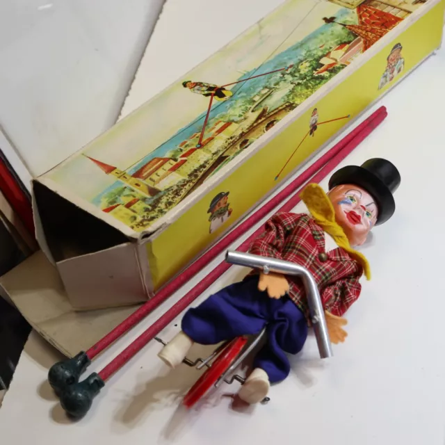 Balancierender Clown Vintage Spielzeug, 50 / 60er Jahre, ovp. Karton