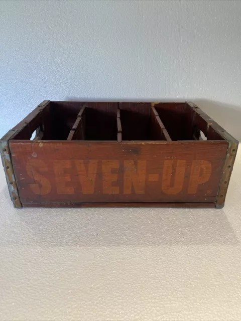 Vintage 7UP Seven-Up Los Angeles Wooden Wood Soda Case Crate