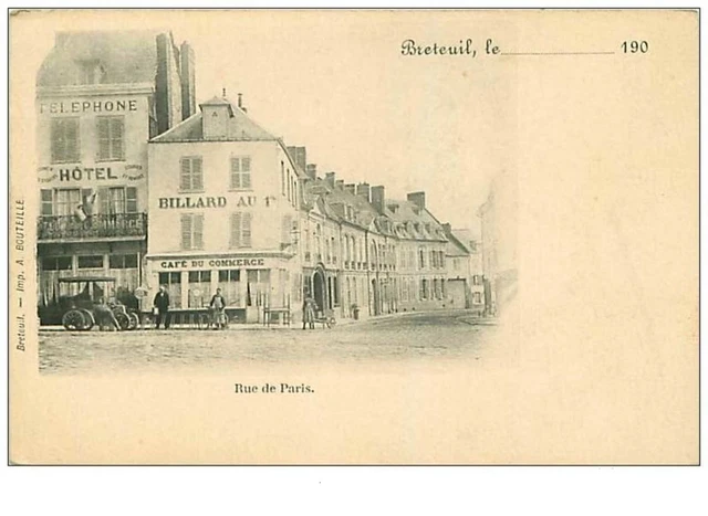 60.BRETEUIL.n°193.RUE DE PARIS.CAFE DU COMMERCE.HOTEL