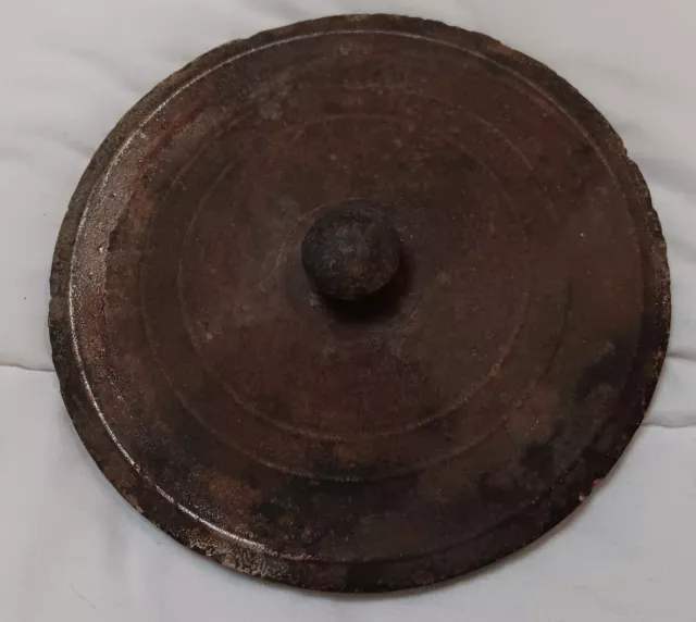 Vintage Old Heavy Primitive Multipurpose Use Stone Lid Old Patina