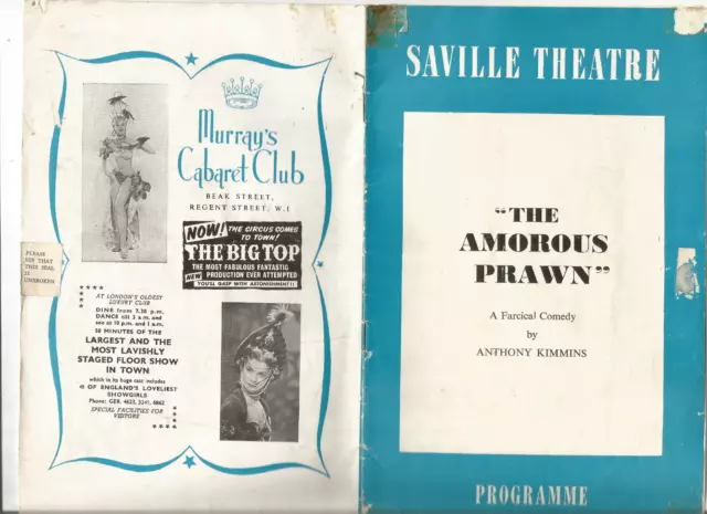 Saville Theatre Programme 'The Amorous Prawn' from ? 1960