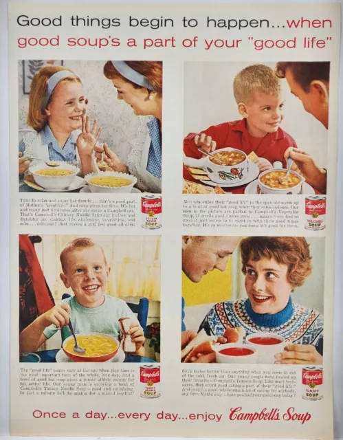 1959 Campbell's Soup Once A Day Everyday Enjoy Vintage Print Ad