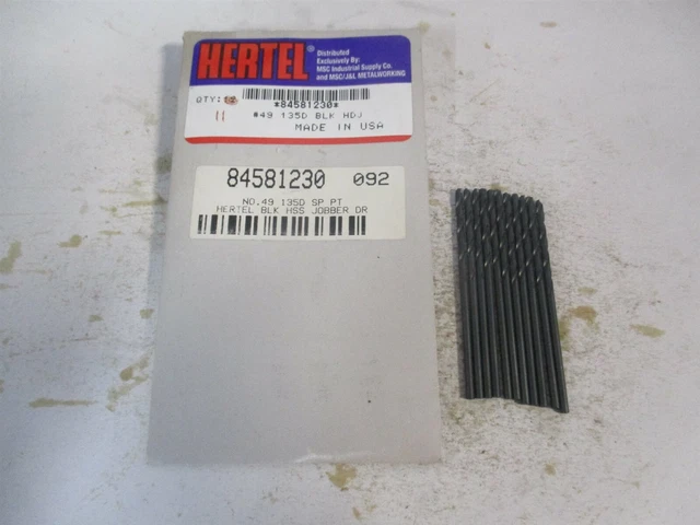 (84581230) #49 1" x 2" OAL 135° High Speed Steel RH Jobber Drill - Pack of 11