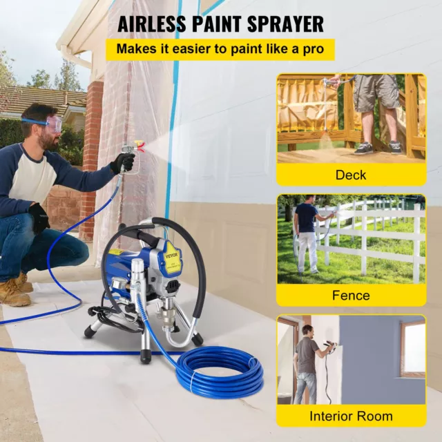 Pulverizador de Pintura sin Aire 2200W + Manguera 60M 2.4L/min Pistola Rociadora 2