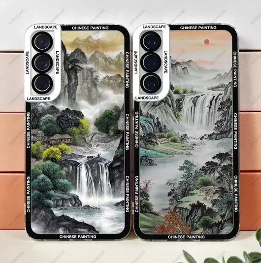 Chinese Scenery Landscape Art Coque Cover Case For Samsung Galaxy S24 S23 S22