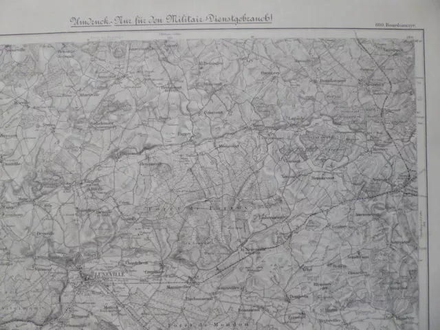 Karte des Deutschen Reiches 600 Bourdonnaye, Luneville, Lothringen, France, 1897 2