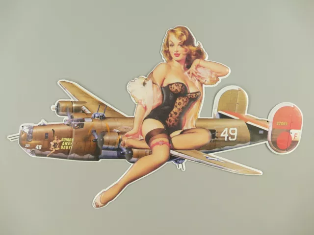 Shabby Blechschild Auto Repair Garage Pin Up Girl Eisen Motor Frau L.40cm  NEU