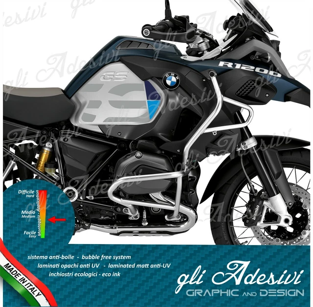 Adesivi Per Fiancate Serbatoio BMW R1200/R1250 GS Adventure - 2 Pezzi, Nero - Foto 3