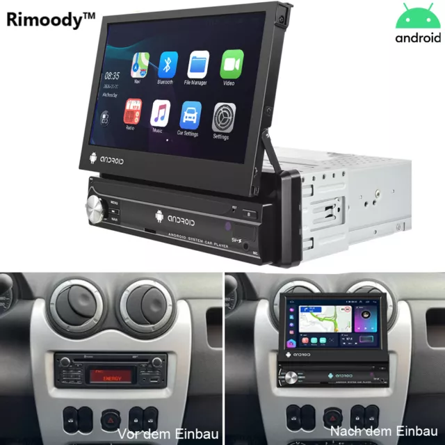 7 Zoll Dehnbar Android 13 Autoradio 1 DIN GPS NAVI Bluetooth FM/RDS WIFI USB AUX