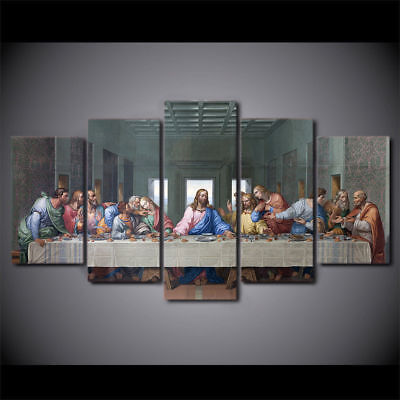 Last Supper Jesus 5 Pieces canvas Wall Art Picture Poster Home Decor