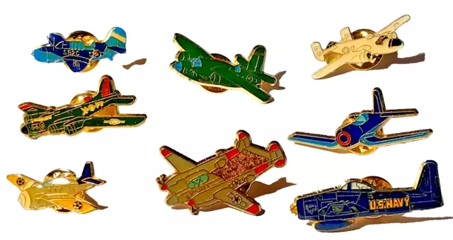 Aircraft Military World War 2 Lapel Pins Lot of 8