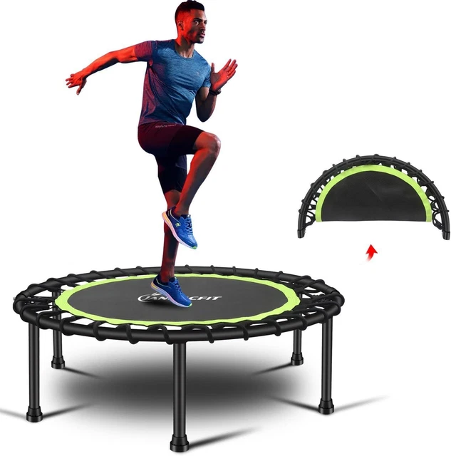 MINI TRAMPOLINE BUNGEE Foldable Fitness Jumper 38 Rebounder Bouncer Black Green 49.95 PicClick UK