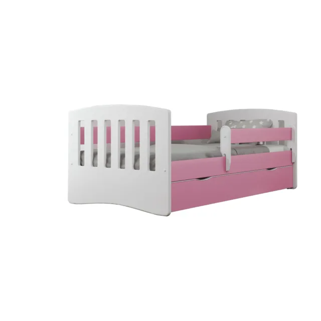 Kinderbett Robin inkl Rollrost + Matratze + Bettschublade pink 80*140/160/180 cm