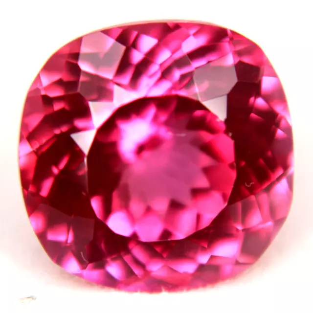 13.2 Ct Rare Natural Reddish Pink Rubellite Tourmaline Cushion Cut 13x13mm