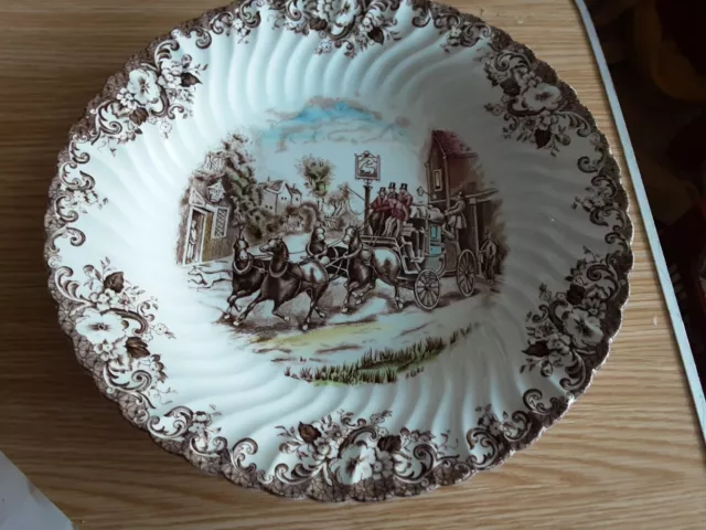 Grand Plat Creux Porcelaine Anglaise Johnson Brothers  Coaching Scenes