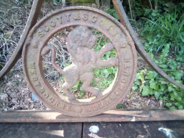 Scott &Scott Of Westbourne Bournemouth Ornate  Antique GARDEN ROLLER Vvv Rare 2