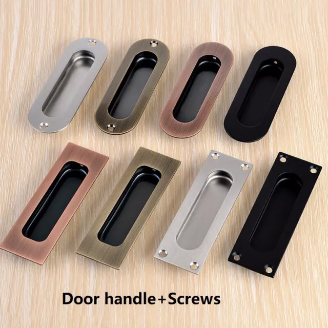 Recessed Flush Pocket Door Cabinet Pull Inset Sliding Door Handle 1/3/5 PCS