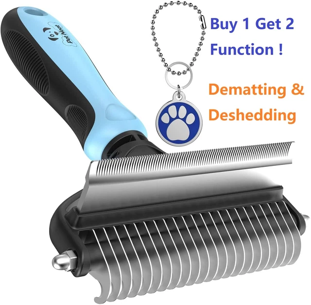 2side Dog Brush for Shedding Dematting Pet Grooming Cat Hair Undercoat Rake Comb