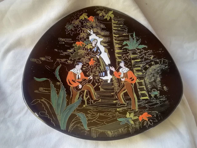 Assiette décorative "Sérénade" Emaux d'art de Longwy