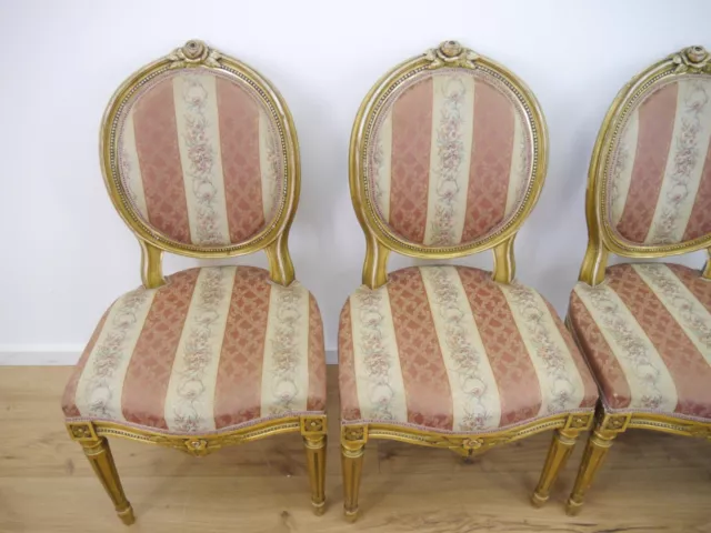 Biedermeier Stühle Louis Seize 4 Stück vergoldet guter  Zustand wohnfertig 1880 3