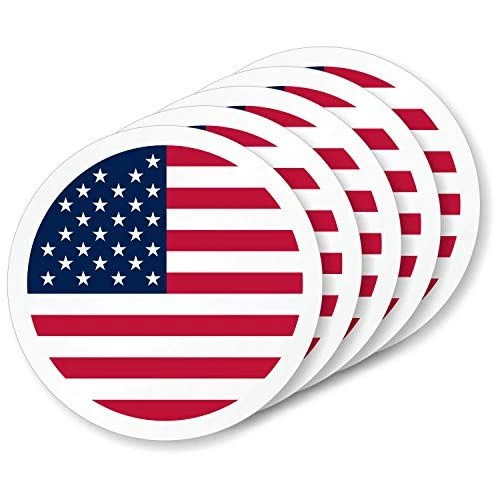 SmartSign "US Flag" Pack of 5 Hard Hat Labels | 2 inch, Usa Flag