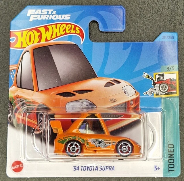 Hot Wheels 1/64 Toyota Supra 1994 Fast & Furious Tooned #4/5 - Dorée, Neuve