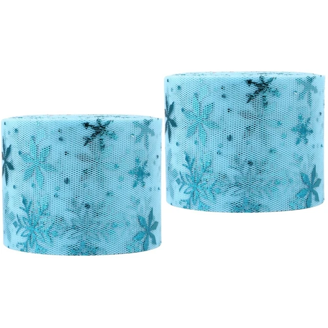 2 Sets wedding party ribbon decoration Tüll Band Weihnachten Tüll Stoff Glitter 2