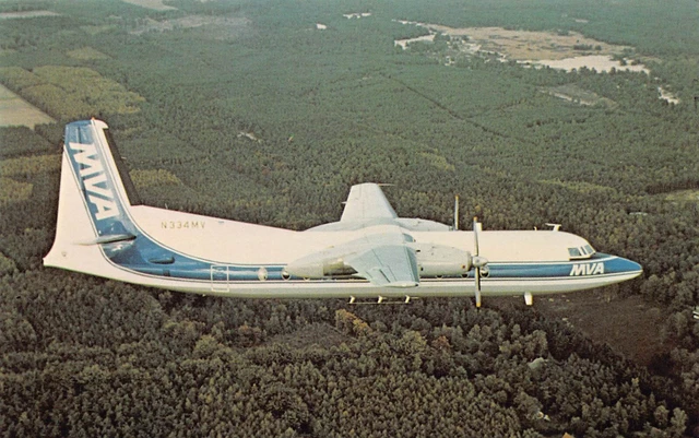 Airline Postcards     Mississippi Valley Airlines Inc.  Fokker F-27 Friendship