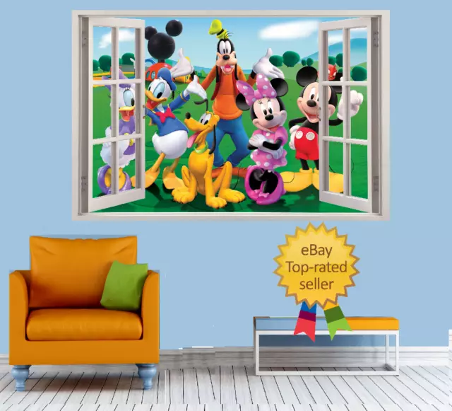 Mickey Mouse Clubhouse 3D Effect Window Wall View Sticker Poster Vinyl Mural 153