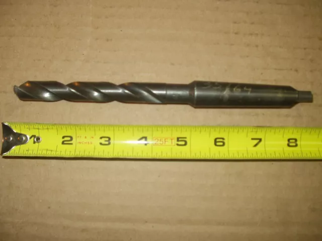 Drill Bit HSS 35/64" x 9" Tapered Shank.  #2 Morse Cutter Grind Sharp.