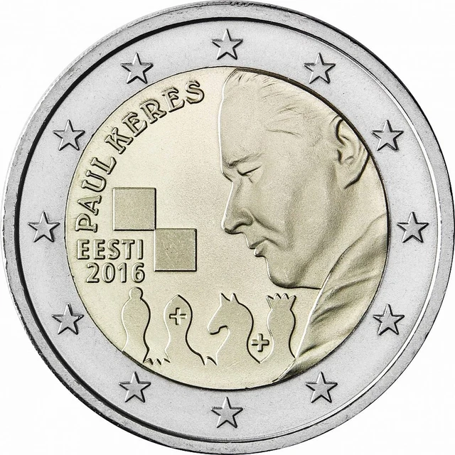 Estonia 2 Euro Commemorative Coin 2016  - Paul Keres. Uncirculated.