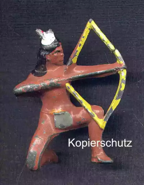 Figur - Indianer - Bogen - Zinn ? - groß - alt